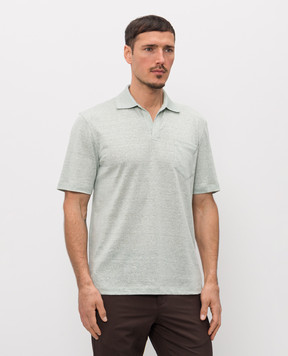 Sease Green polo with linen TP030TJ221