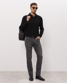 Stefano Ricci Grey jeans with logo patch MST63B2030T01519