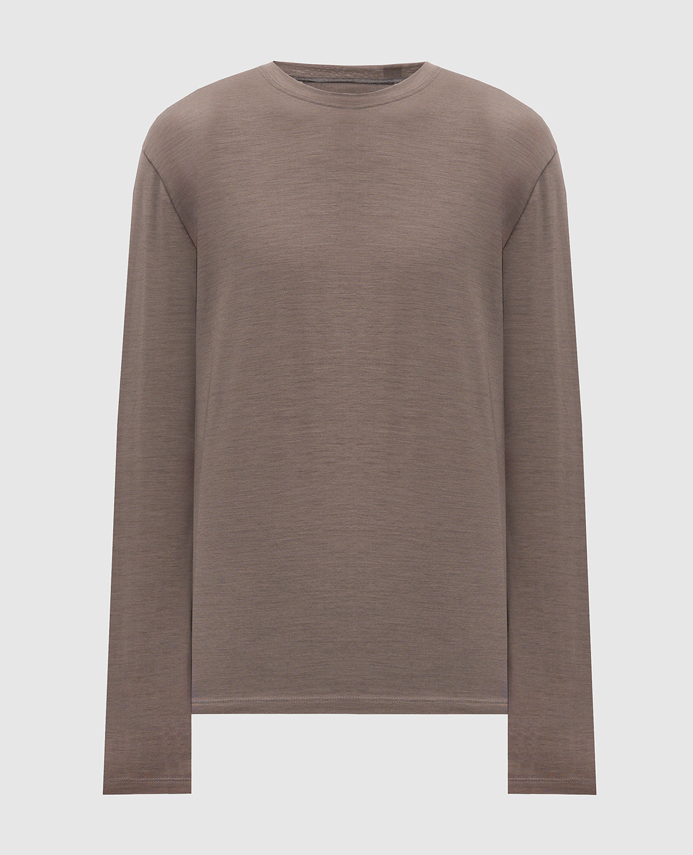 Brown wool long sleeve shirt