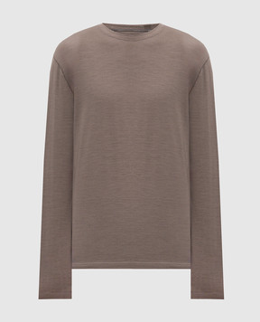 Sease Brown wool long sleeve shirt LR040TJ014
