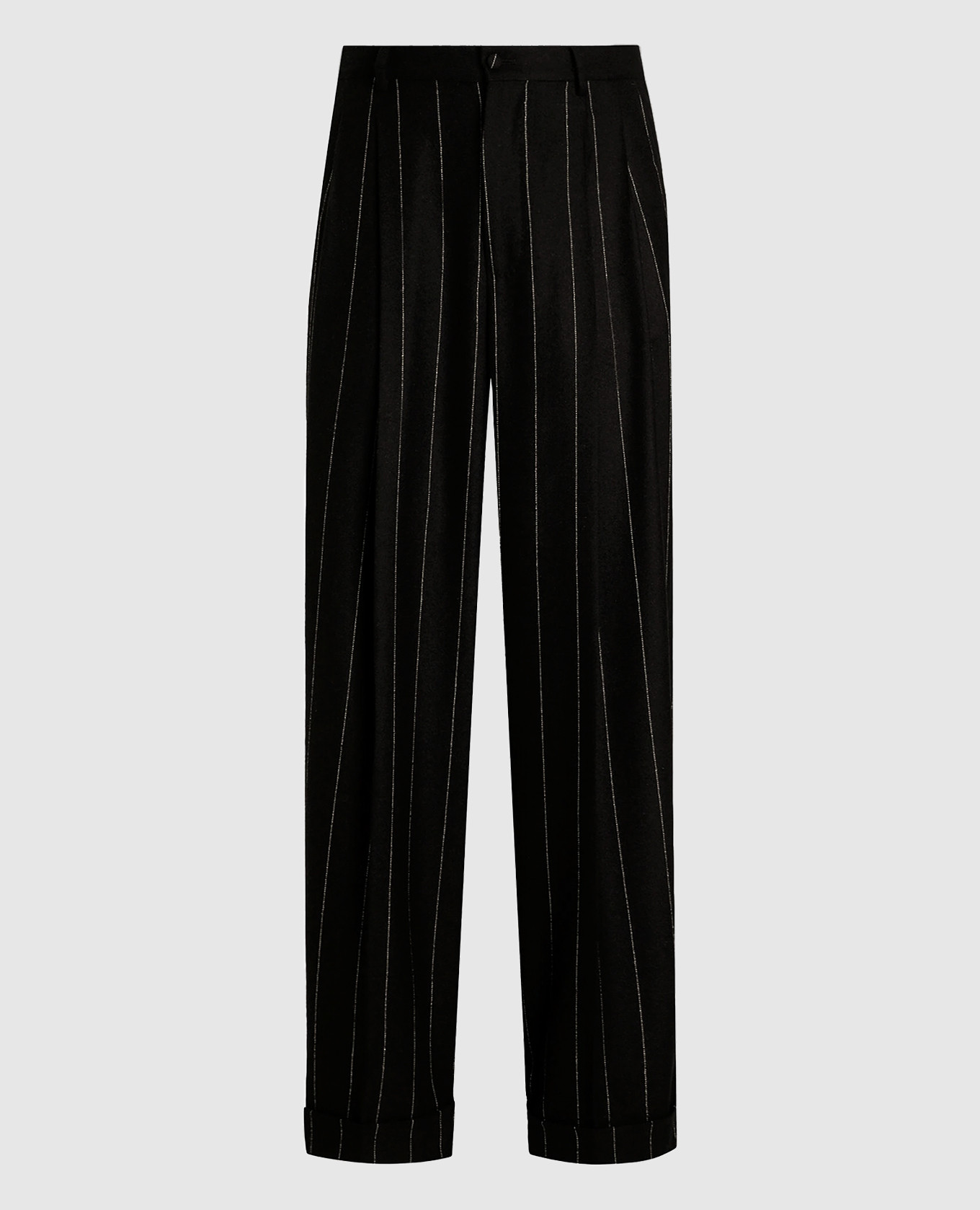

Black striped alpaca wool pants Dolce&Gabbana