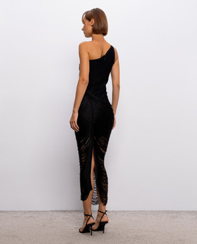 Herve Leger Tyra black one-shoulder dress 46FRI8577012