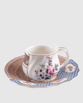SELETTI Porcelain coffee cup with saucer Djenne 09161