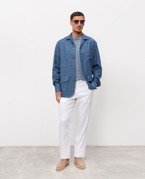Cashmere&Whiskey Blue linen t-shirt MS003