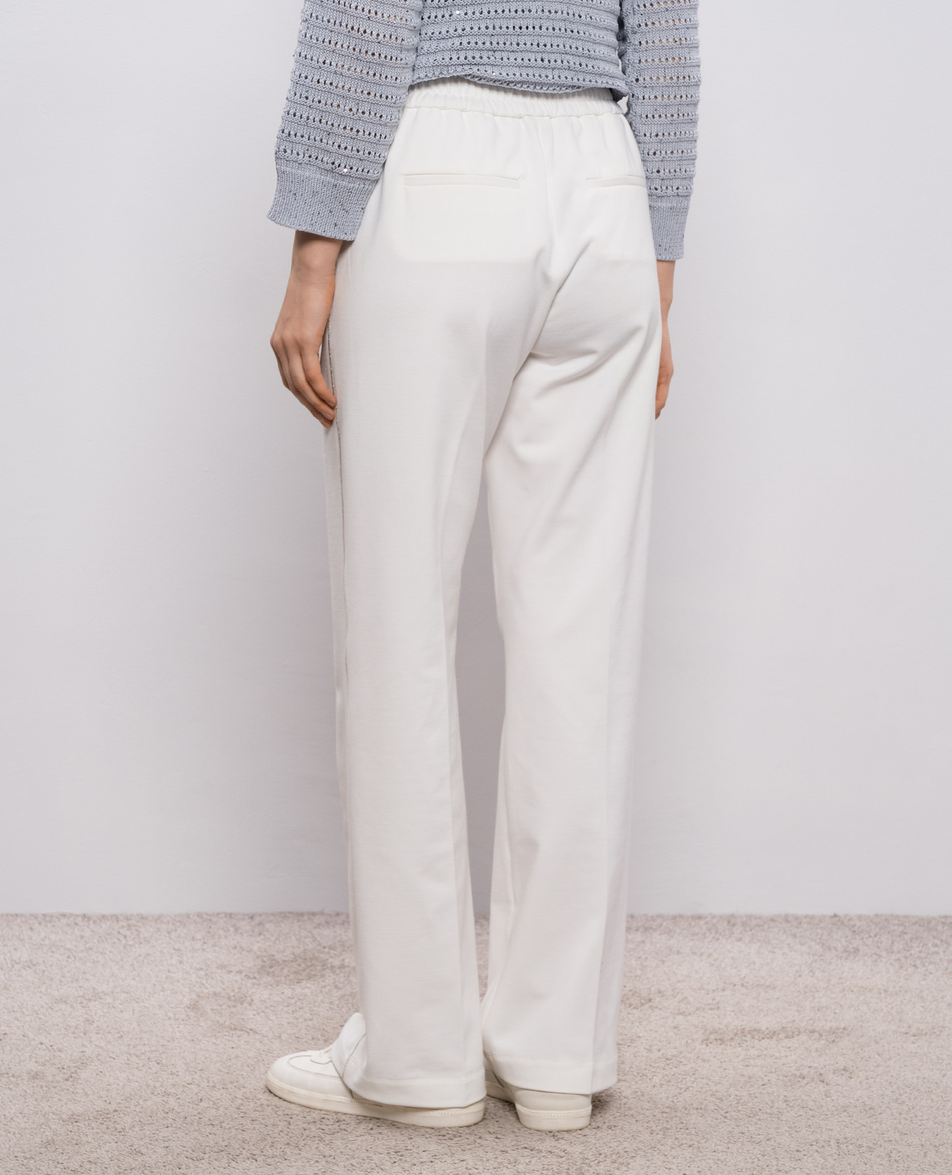 

White track pants with chain Peserico