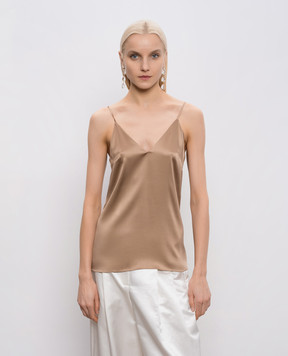Brunello Cucinelli Brown silk T-shirt M0C59BD802