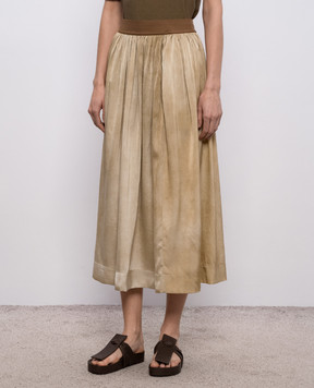 UMA WANG Gillian beige silk skirt UW2003