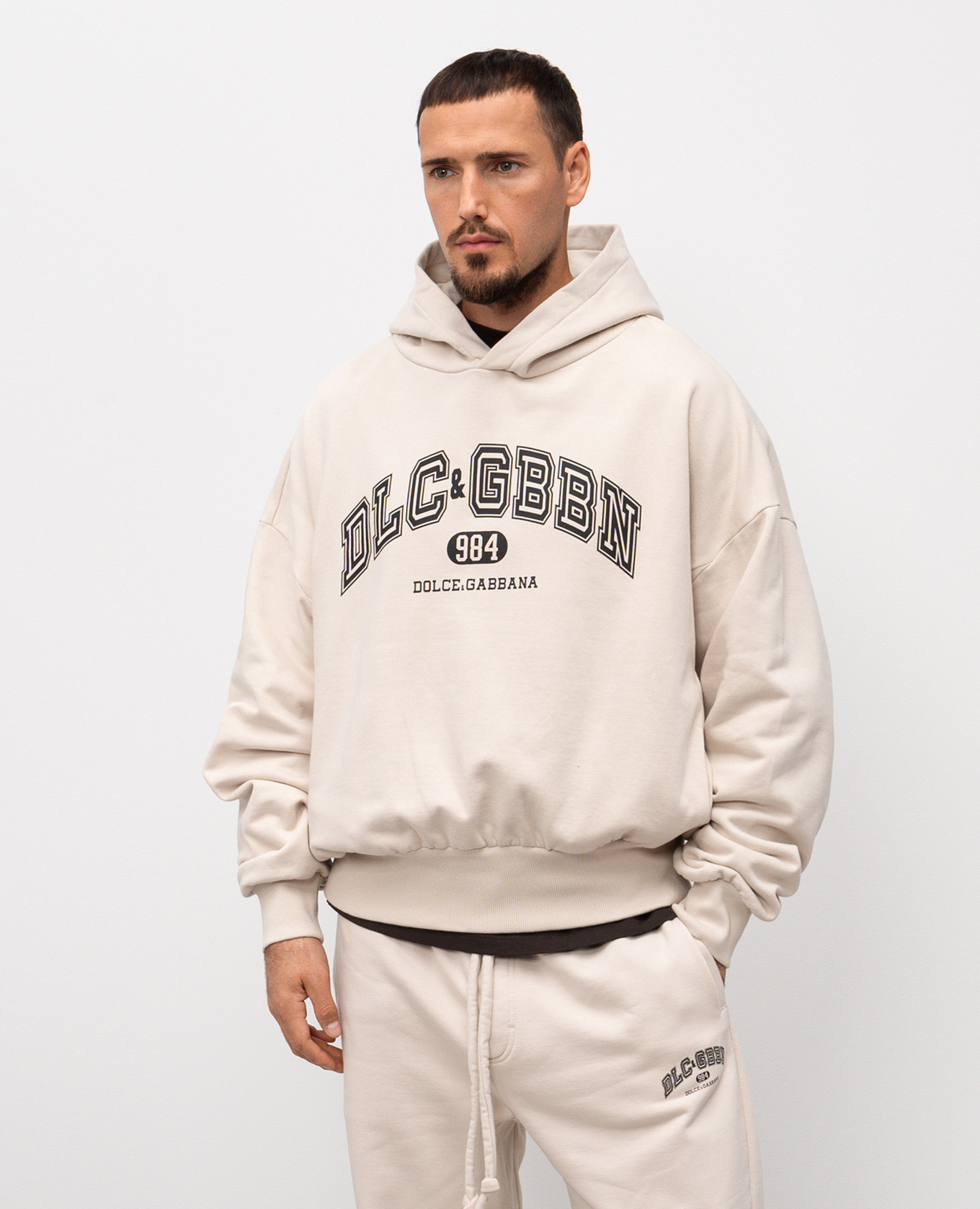 

Beige hoodie with logo print Dolce&Gabbana