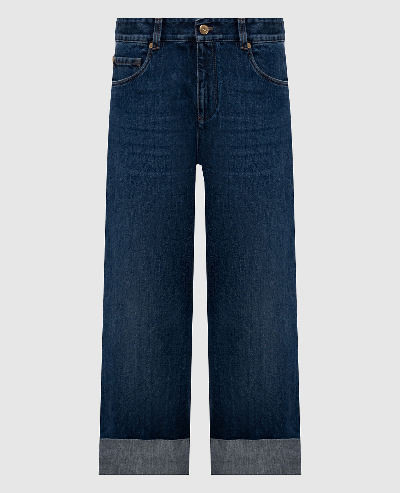 Blue jeans with cuffs
