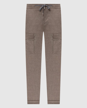 Marco Pescarolo Beige wool and cashmere cargo pants TOR5429