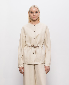 Max Mara Beige MXMCAREZZA linen and silk jacket MXMCAREZZA