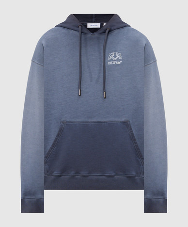 Blue printed hoodie