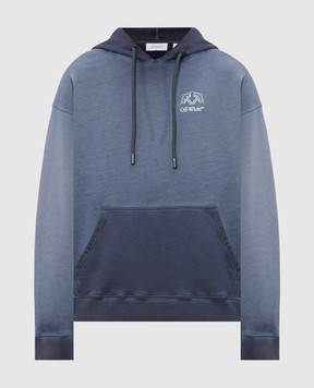 Off-White Blue printed hoodie 44MBB085F26F00W