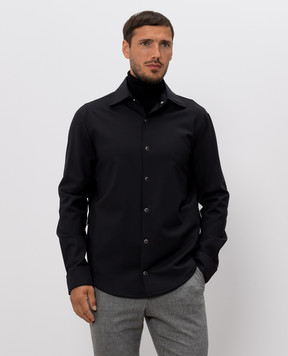 Marco Pescarolo Black wool shirt ZENITH5416