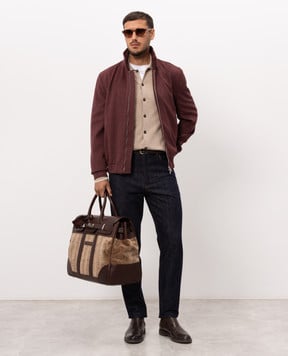 Peserico Beige wool and cashmere cardigan R59530F129V470