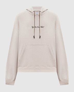 Off-White Beige hoodie with embroidery 44MBB085S26F004