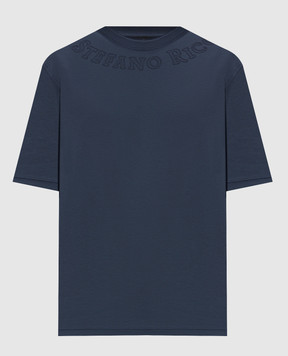 Stefano Ricci Blue T-shirt with embroidery MNH6305430LUXT
