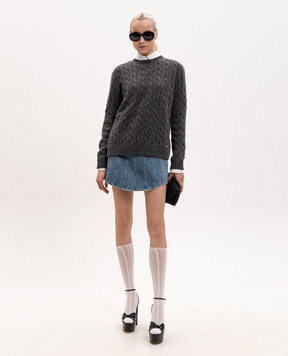 Valentino Grey wool sweater with emblem 9B3KC75DADH