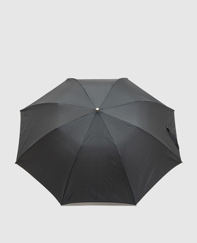 Pasotti Gray folding umbrella with leather handle OMITUO64SBLUES59731
