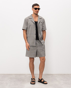 Balmain Grey Windsor Check Wool Shorts GH1PA145WD37