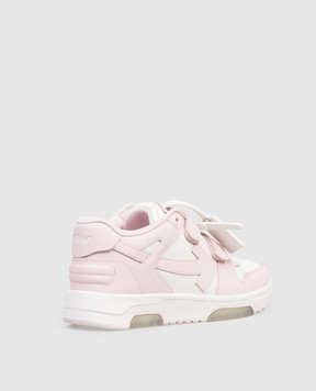 Off-White Out Of Office Kids Pink Leather Sneakers OGIA005S26LEA001