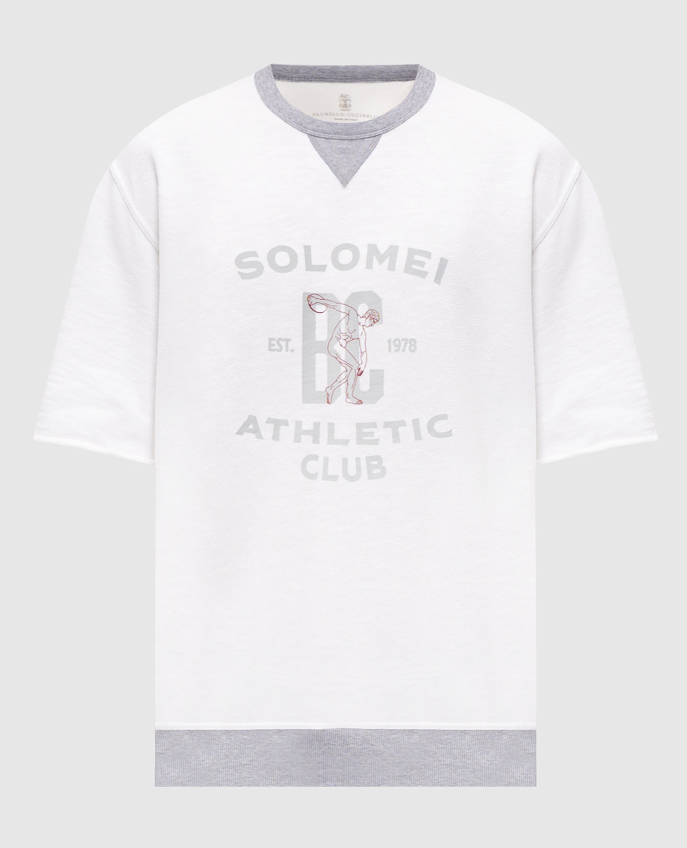 White T-shirt with print and cuffs