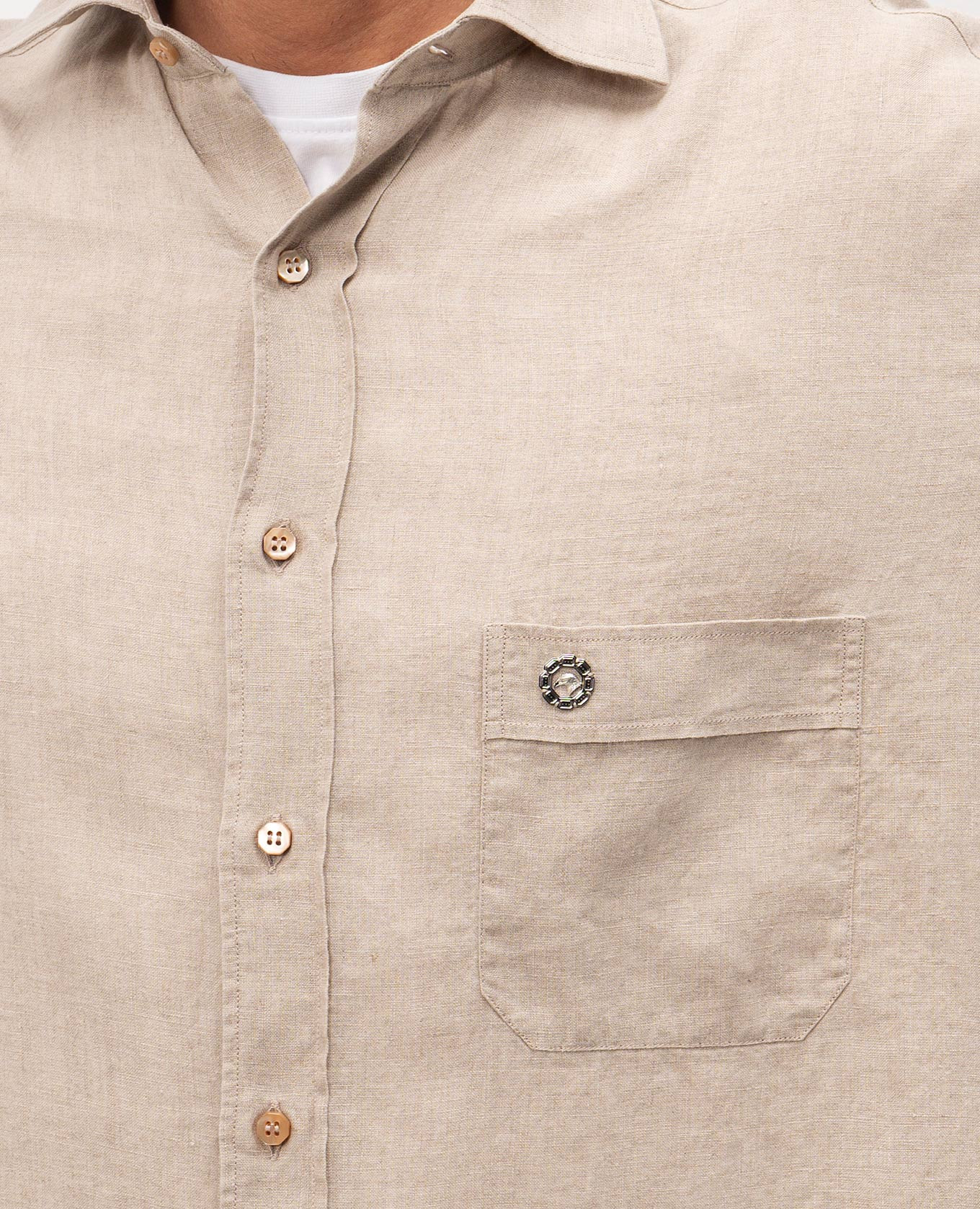 

Beige linen shirt Stefano Ricci