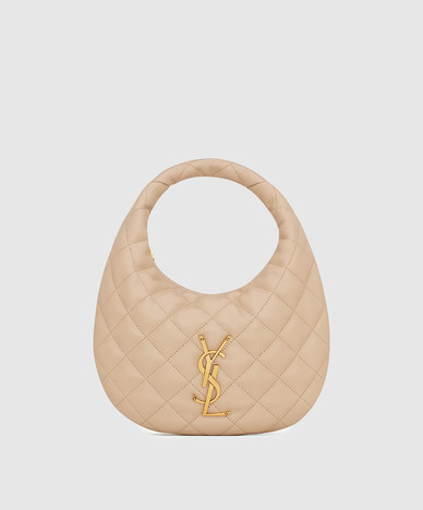 Beige leather hobo bag ICARINO