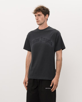 Palm Angels Black t-shirt with logo print PAMAA001JR006m
