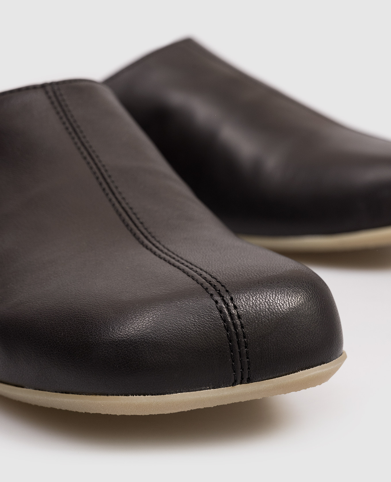 Children's black leather mules Maison Margiela MM6 5