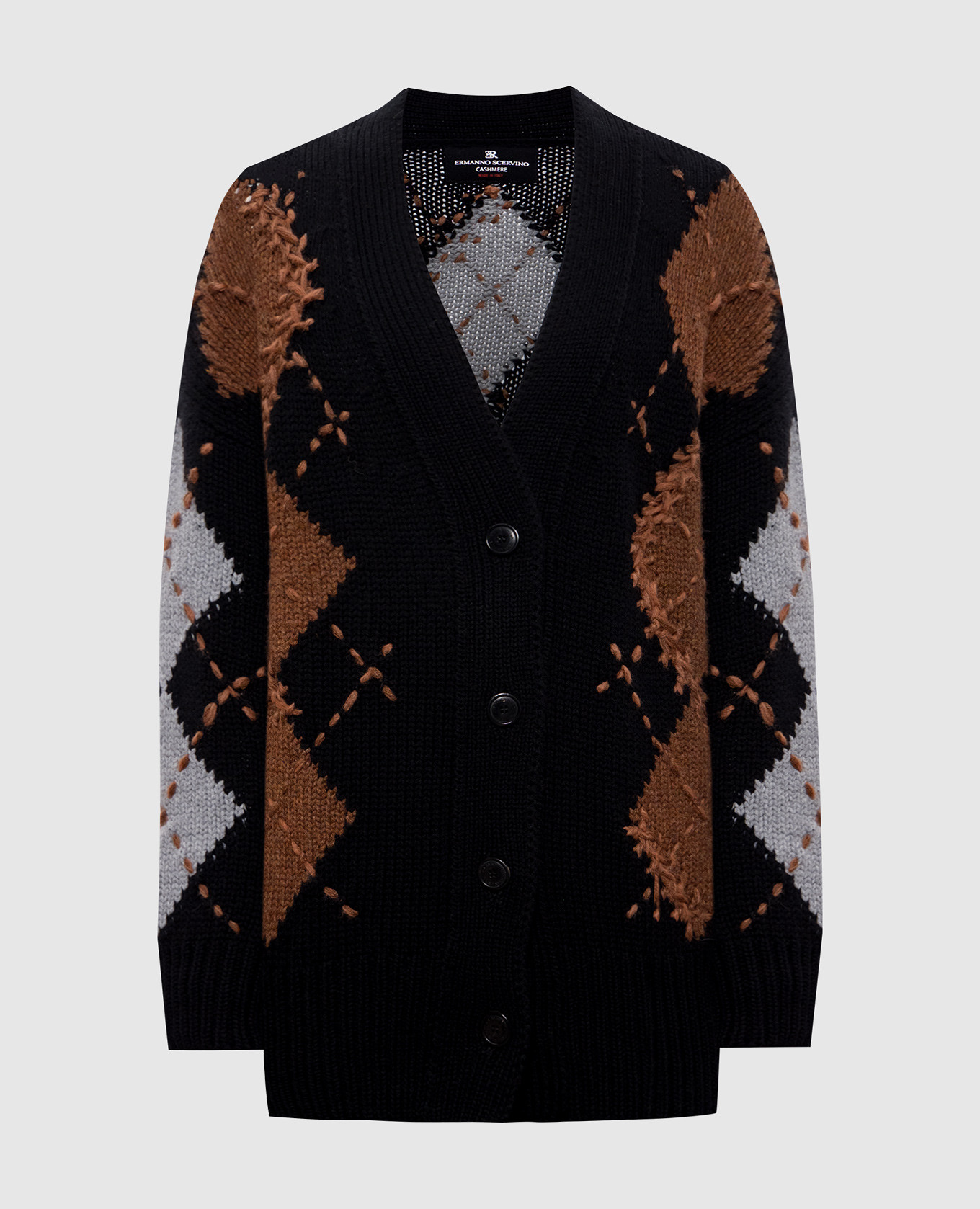 

Black cashmere cardigan with a pattern Ermanno Scervino