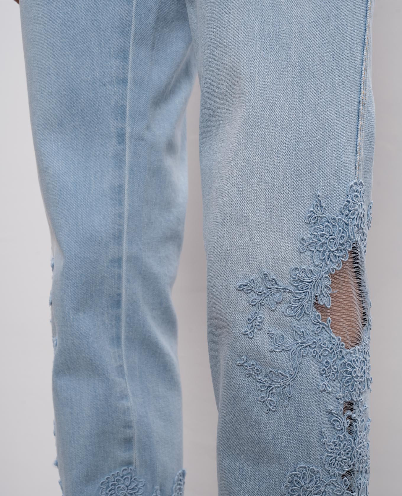 Blue jeans with lace Ermanno Scervino 5