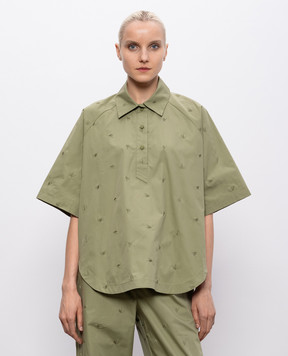 The Attico Green shirt with embroidered emblem 260WCH00047CCC104MA