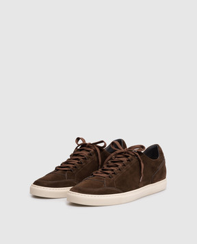Brett Johnson Brown suede sneakers with emblem SS26SH4OPEMOC