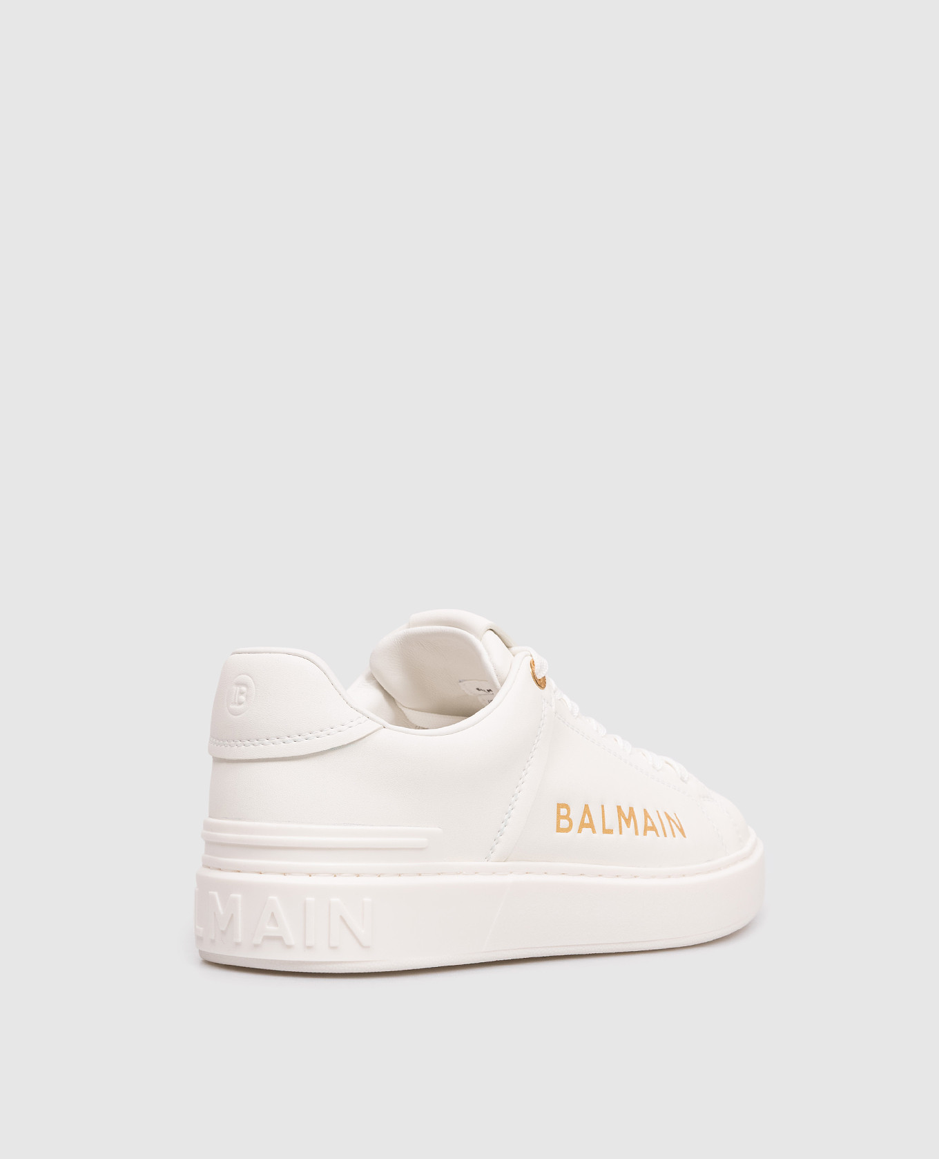 

B-Court white leather sneakers with logo print Balmain