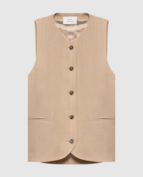 Loulou de Saison Beige PACO vest with wool PACO