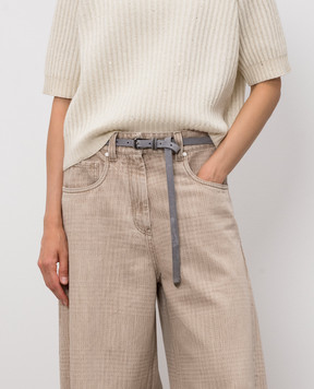 Brunello Cucinelli Gray suede belt M0DELC149P