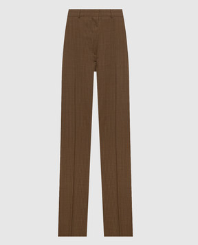 Max Mara CAMBUSA brown striped wool trousers MSTCAMBUSA