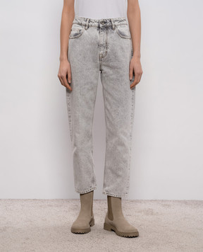 MooRER PHOEBE gray jeans with logo patch PHOEBE35LIGHTBLACK