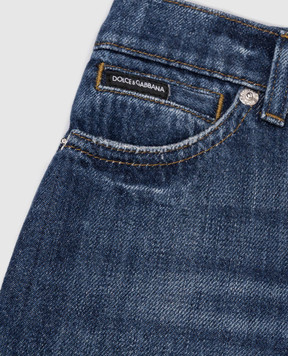 Dolce&Gabbana Children's blue jeans with a frayed effect and holes L42F88LDD53812+
