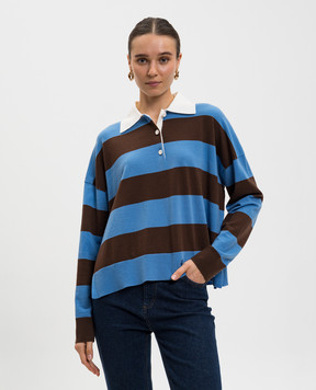 Simkhai Carson blue striped wool polo 5252013K