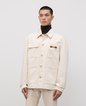 Versace Medusa Biggie beige denim jacket 10207211A14669