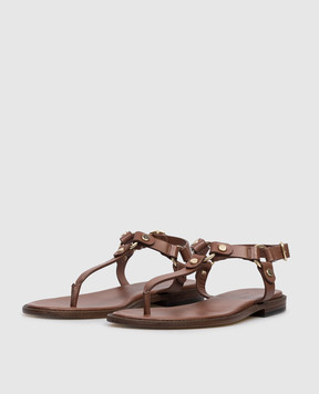 Doucal's Brown leather sandals DD8870MARNUF073