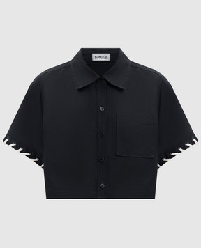 Simkhai Black cropped linen shirt 1262285SW
