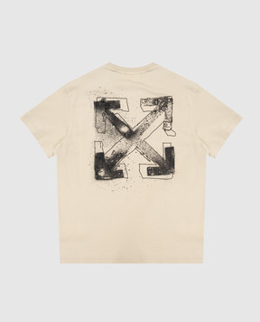 Off-White Spray Arrow khaki children's t-shirt 44BAA002F26J00E