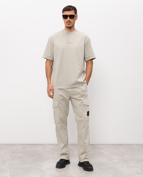 Stone Island Gray cargo pants with patch L1S153100023S0012