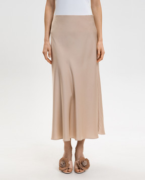 Allude Beige silk midi skirt 26284005