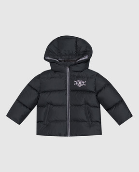 Dolce&Gabbana Children's blue down jacket with a patch L1JB8NFUS3W