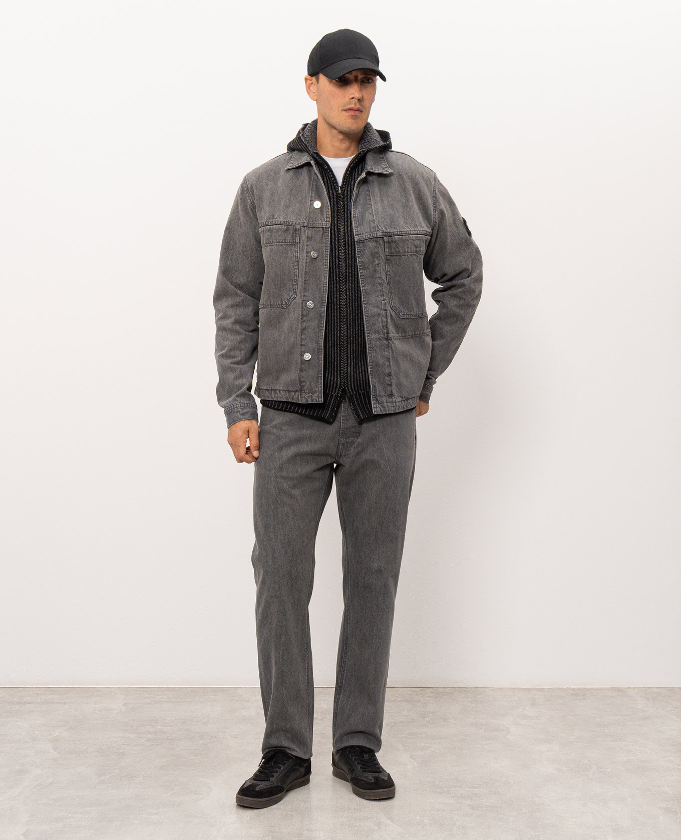 Gray reversible cashmere cardigan Stone Island 2