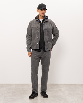 Stone Island Gray reversible cashmere cardigan L2S155100067S0N21